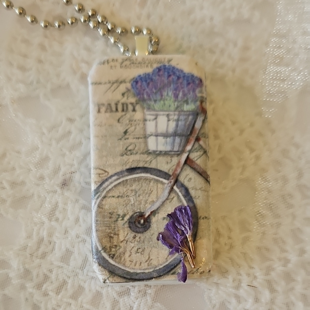 Handmade Altered Domino Necklace
